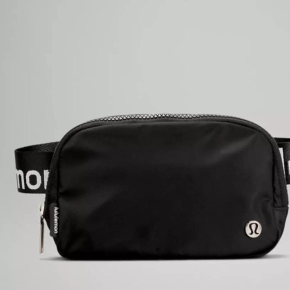 lululemon athletica Handbags - NEW lululemon athletics Belt Bag 1L Crossover Slingbag Purse Black White Logo